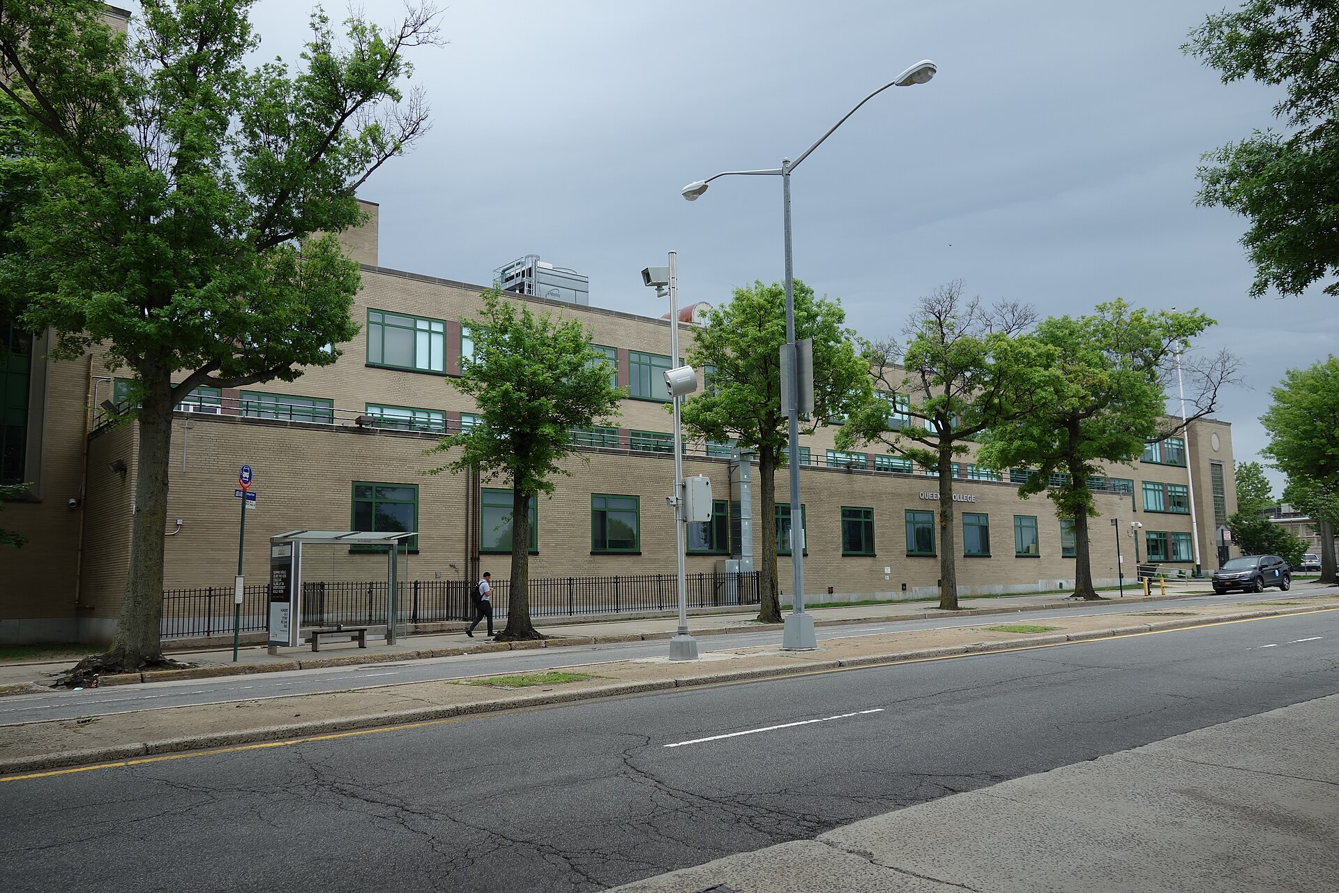 Queens Hall on the Queens College campus, seen from Main Street